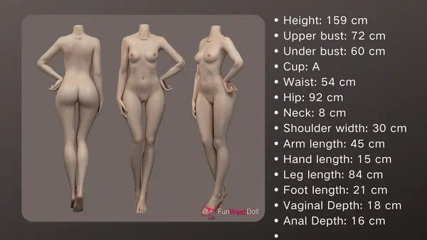 US In Stock - 159cm/5ft3 A-cup Silicone Japanese Sex Doll 