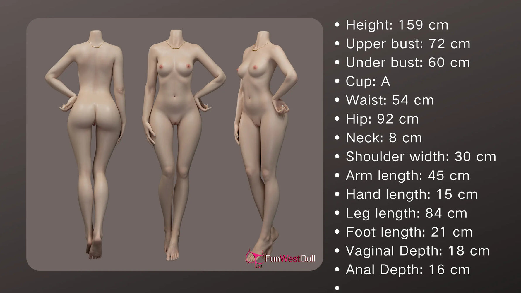 US In Stock - 159cm/5ft3 A-cup Real Skin Texture Silicone Sex Doll 