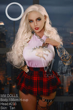 156cm/5ft1 H-Cup Blonde Pretty Tpe Sex Doll with 