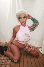 156cm/5ft1 H-Cup Blonde Pretty Tpe Sex Doll with 